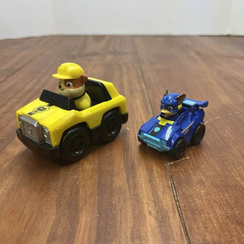 PAW Patrol Rubble Construction Truck & Mighty Pups Chase Mini Vehicle Lot